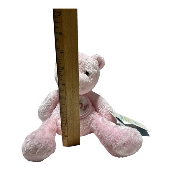 NWT Carters Pink Baby Girl Teddy Bear with Bib Plush Stuffed Animal New - Picture 2 of 6